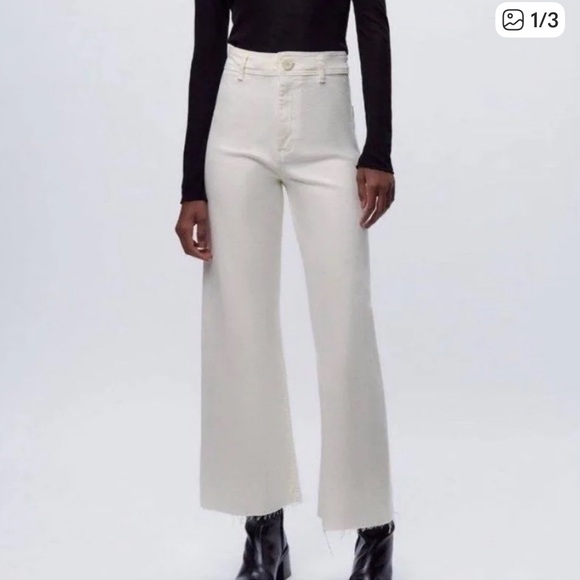 Zara Denim - Zara Marine cropped high waisted jeans in white cotton